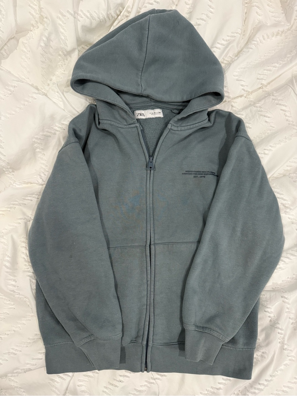 Zara Kids blue/Grey Zip-Up Hoodie